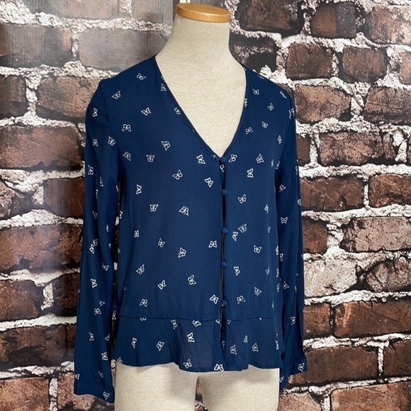 Rails Top Shirt Blouse Button Up Butterfly Print Small - Picture 2 of 12